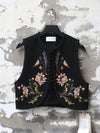 INTO THE EAST 25 Autumn/Winter Flower Handle Embroidery Button Vest ITE-E1DGAW057BL22VE-HEI black